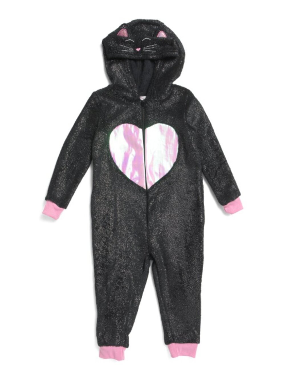 NWT  BMAGICAL Toddler Girls Cat Plush Hooded Onesie with Tail